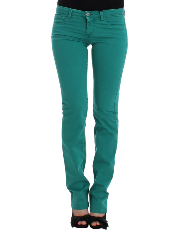 Chic Green Straight Leg Jeans for Sophisticated Style Costume National