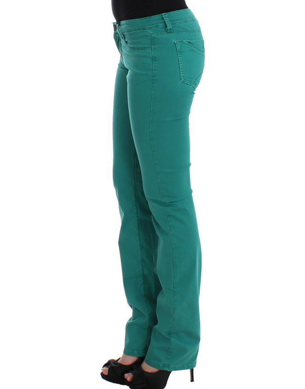 Chic Green Straight Leg Jeans for Sophisticated Style Costume National