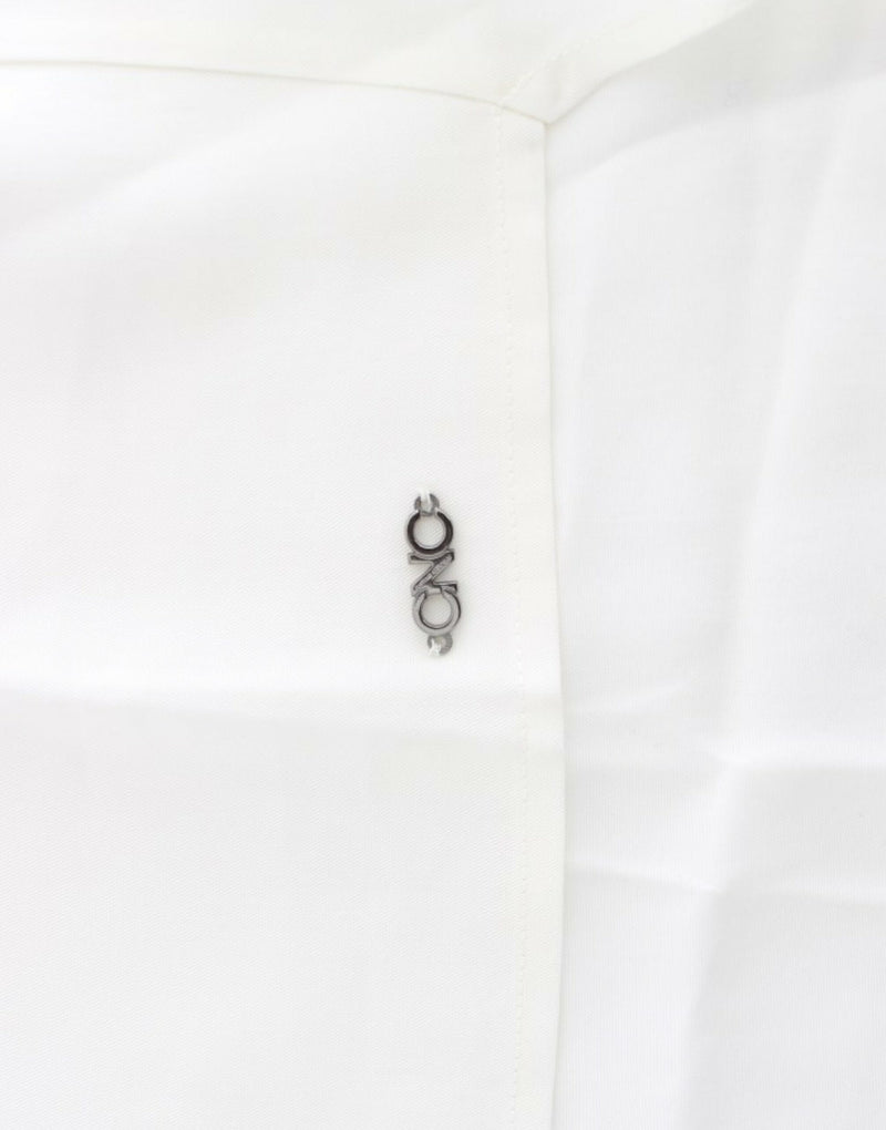 Elegant Monochrome Sleeveless Top with Gold Accents Costume National