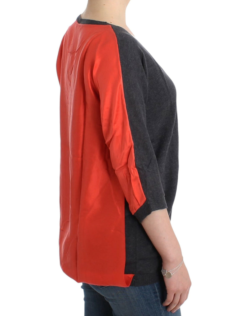 Chic V-Neck Alpaca Blend Short Sleeve Sweater Costume National