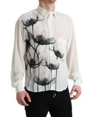 Elegant Floral Silk Dress Shirt Dolce & Gabbana