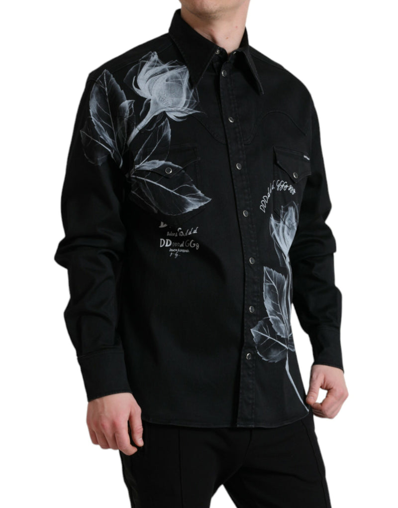 Elegant Floral Print Dress Shirt Dolce & Gabbana