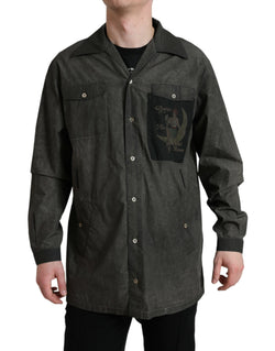 Elegant Dark Gray Cotton Button-Down Shirt Dolce & Gabbana