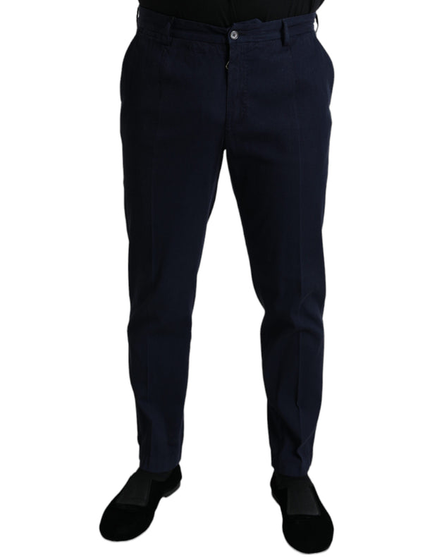 Elegant Dark Blue Skinny Dress Pants Dolce & Gabbana