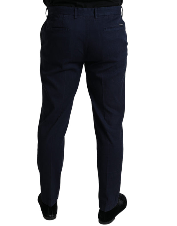 Elegant Dark Blue Skinny Dress Pants Dolce & Gabbana