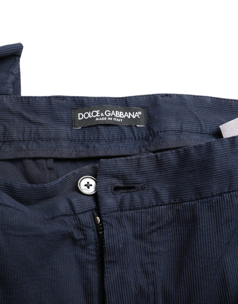 Elegant Dark Blue Skinny Dress Pants Dolce & Gabbana