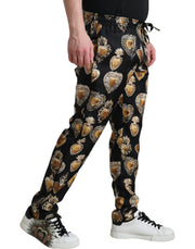 Chic Heart Print Silk Pajama Pants Dolce & Gabbana