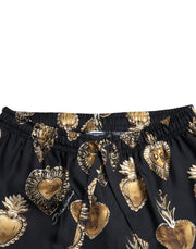 Chic Heart Print Silk Pajama Pants Dolce & Gabbana