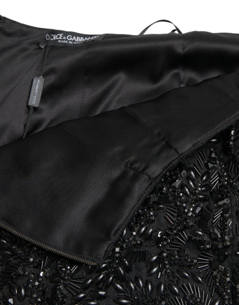 Black Crystal-Embellished Runway Skirt Dolce & Gabbana