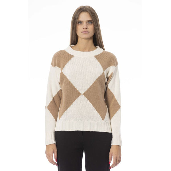 Beige Wool Women Sweater Baldinini Trend