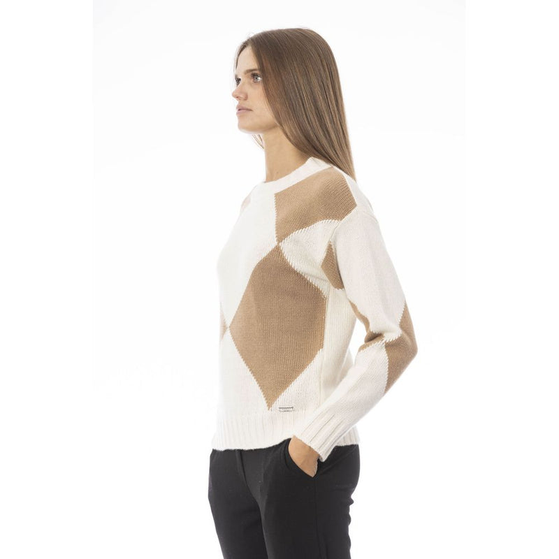 Beige Wool Women Sweater Baldinini Trend