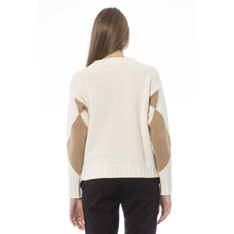 Beige Wool Women Sweater Baldinini Trend