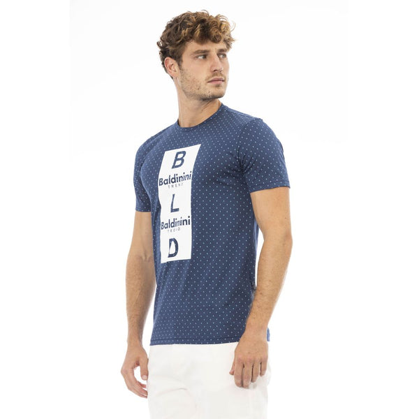 Blue Cotton Men T-Shirt Baldinini Trend