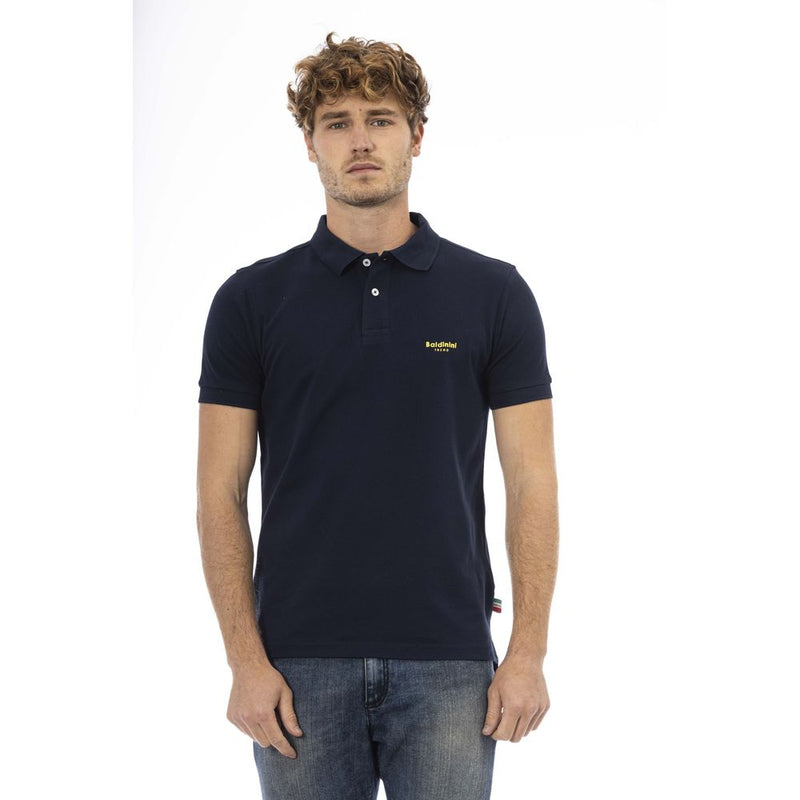 Blue Cotton Men Polo Baldinini Trend