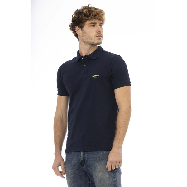 Blue Cotton Men Polo Baldinini Trend