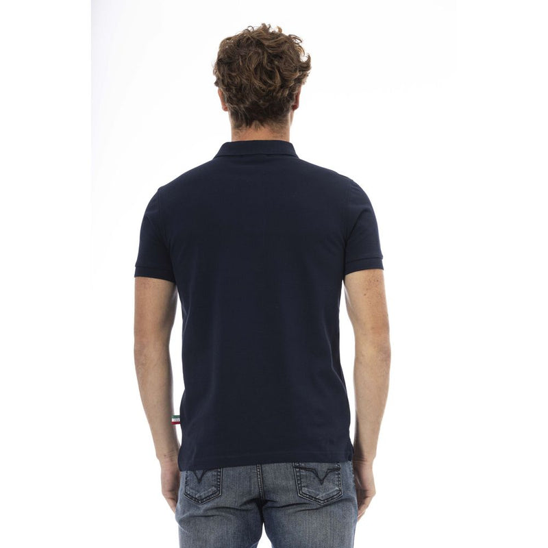 Blue Cotton Men Polo Baldinini Trend