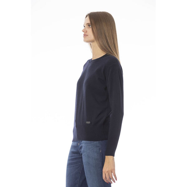 Blue Wool Women Sweater Baldinini Trend