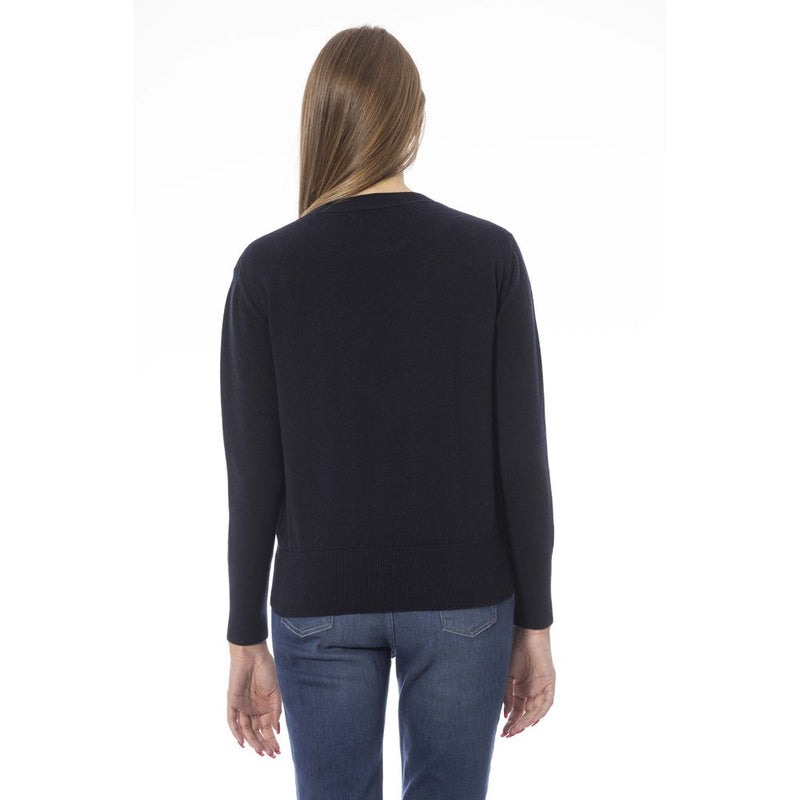 Blue Wool Women Sweater Baldinini Trend