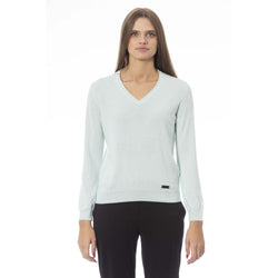 Light Blue Cashmere Women Sweater Baldinini Trend