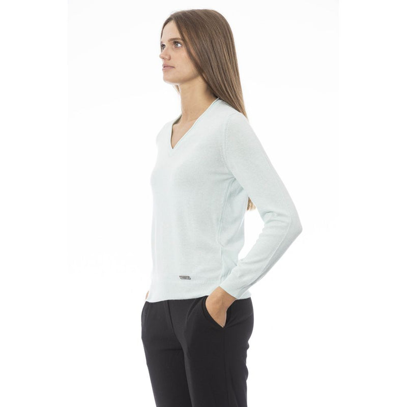 Light Blue Cashmere Women Sweater Baldinini Trend