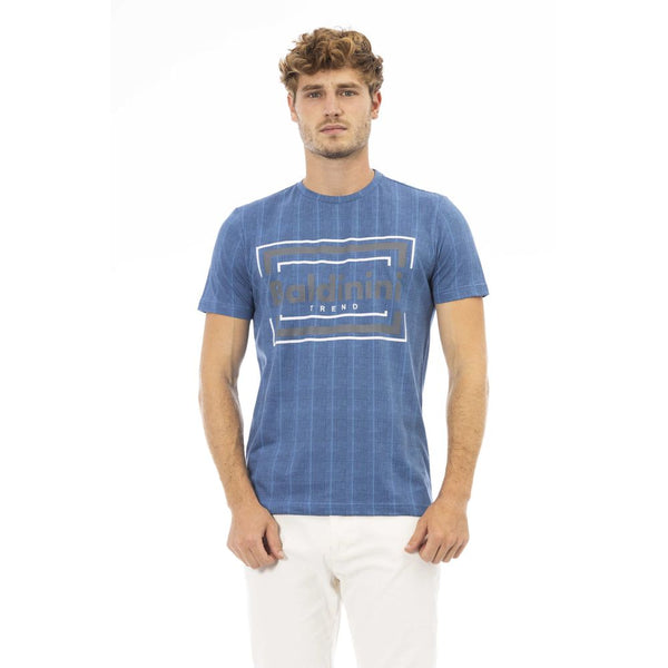 Blue Cotton Men T-Shirt Baldinini Trend