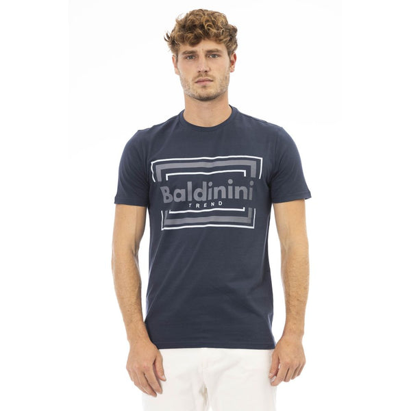 Blue Cotton Men T-Shirt Baldinini Trend
