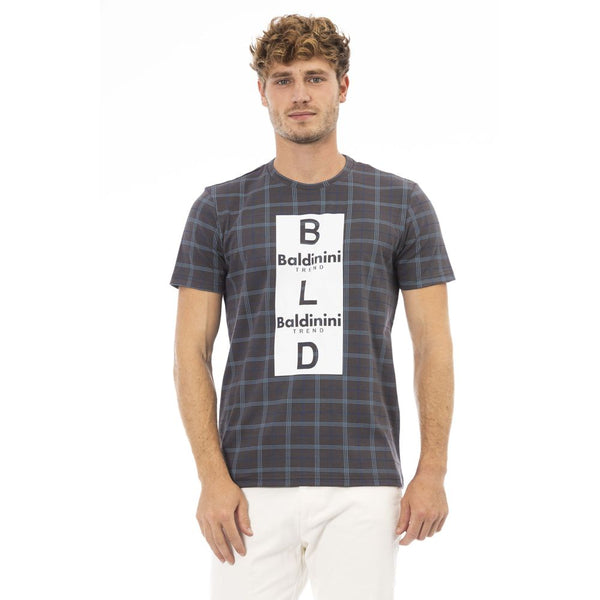 Gray Cotton Men T-Shirt Baldinini Trend
