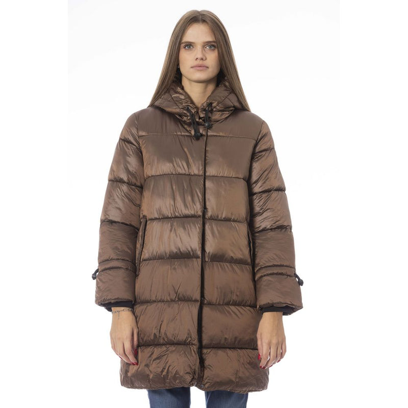 Brown Nylon Women Jacket Baldinini Trend