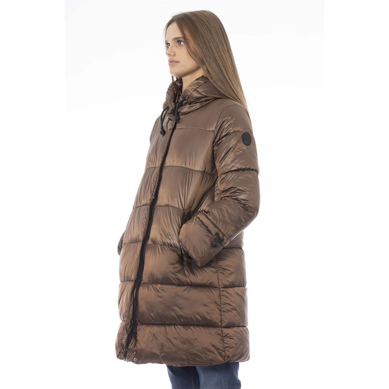 Brown Nylon Women Jacket Baldinini Trend