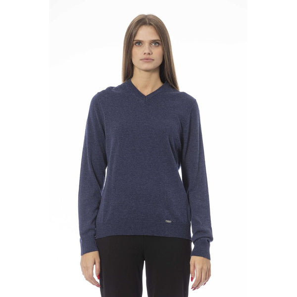 Blue Wool Women Sweater Baldinini Trend