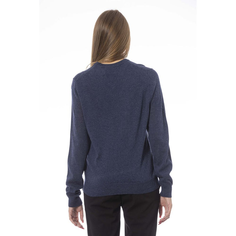 Blue Wool Women Sweater Baldinini Trend