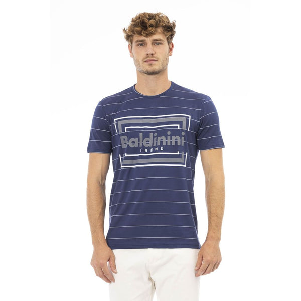 Blue Cotton Men T-Shirt Baldinini Trend