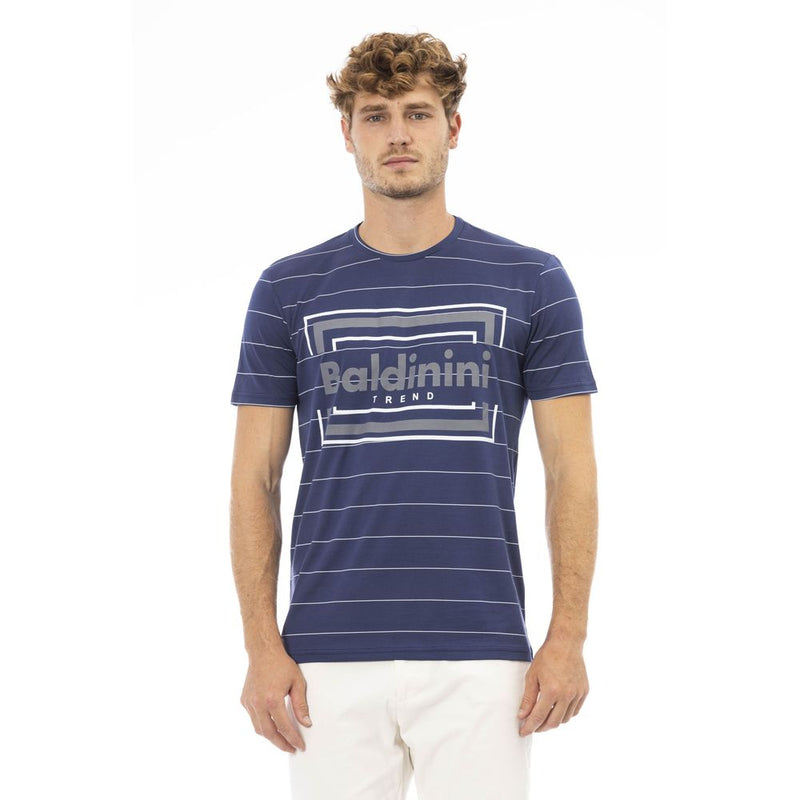 Blue Cotton Men T-Shirt Baldinini Trend