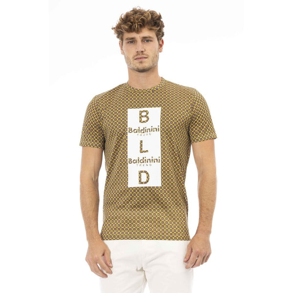 Yellow Cotton Men T-Shirt Baldinini Trend
