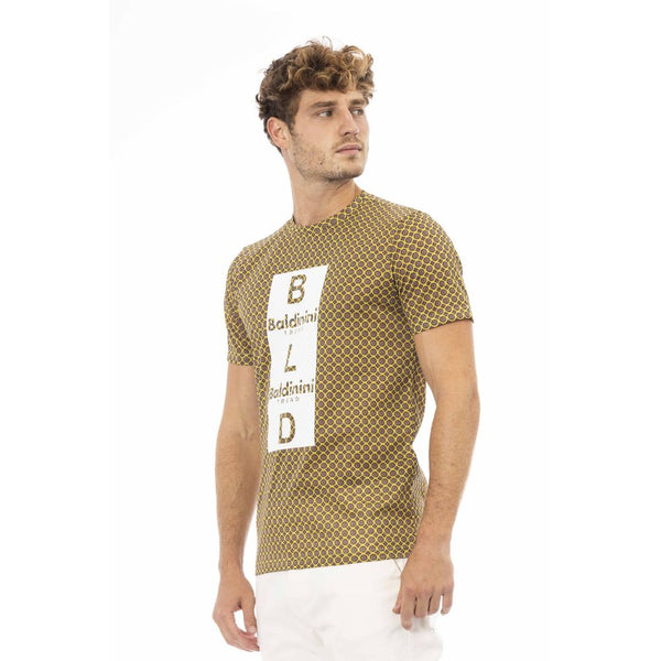 Yellow Cotton Men T-Shirt Baldinini Trend