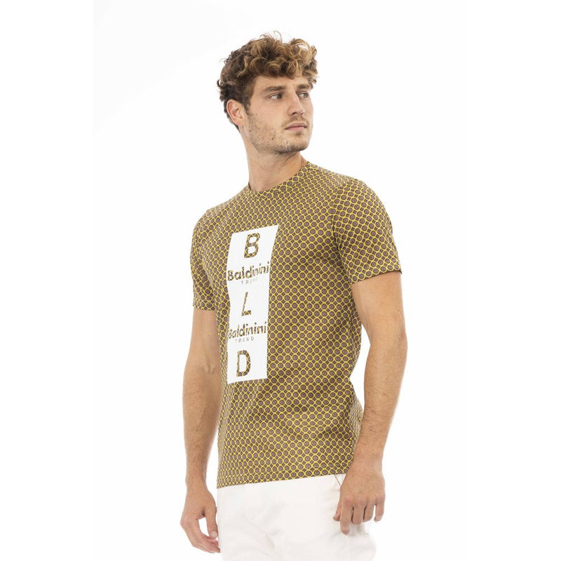 Yellow Cotton Men T-Shirt Baldinini Trend