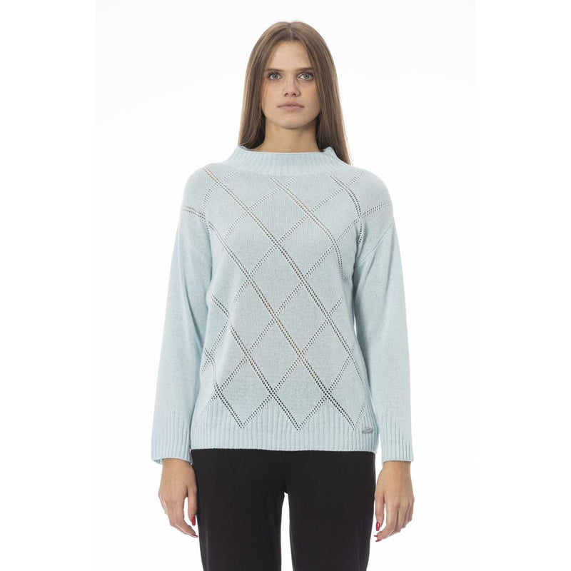 Light Blue Wool Women Sweater Baldinini Trend