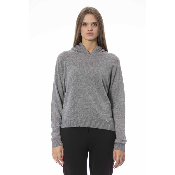 Gray Wool Women Sweater Baldinini Trend