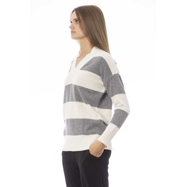 Gray Wool Women Sweater Baldinini Trend