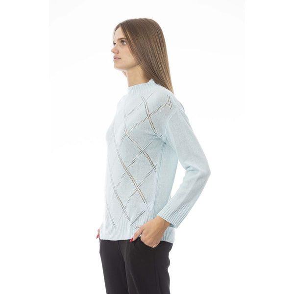 Light Blue Wool Women Sweater Baldinini Trend