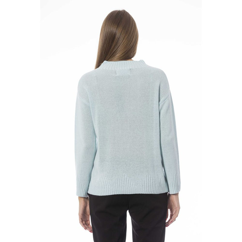 Light Blue Wool Women Sweater Baldinini Trend