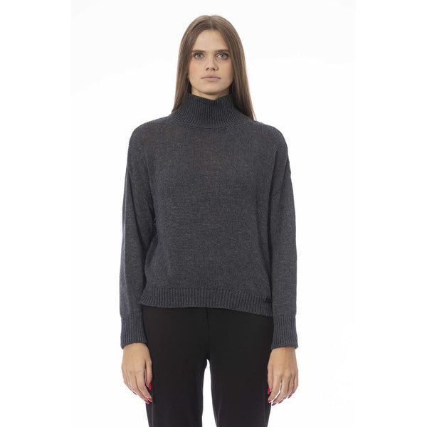 Gray Wool Women Sweater Baldinini Trend