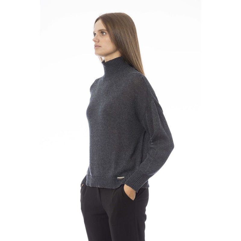 Gray Wool Women Sweater Baldinini Trend