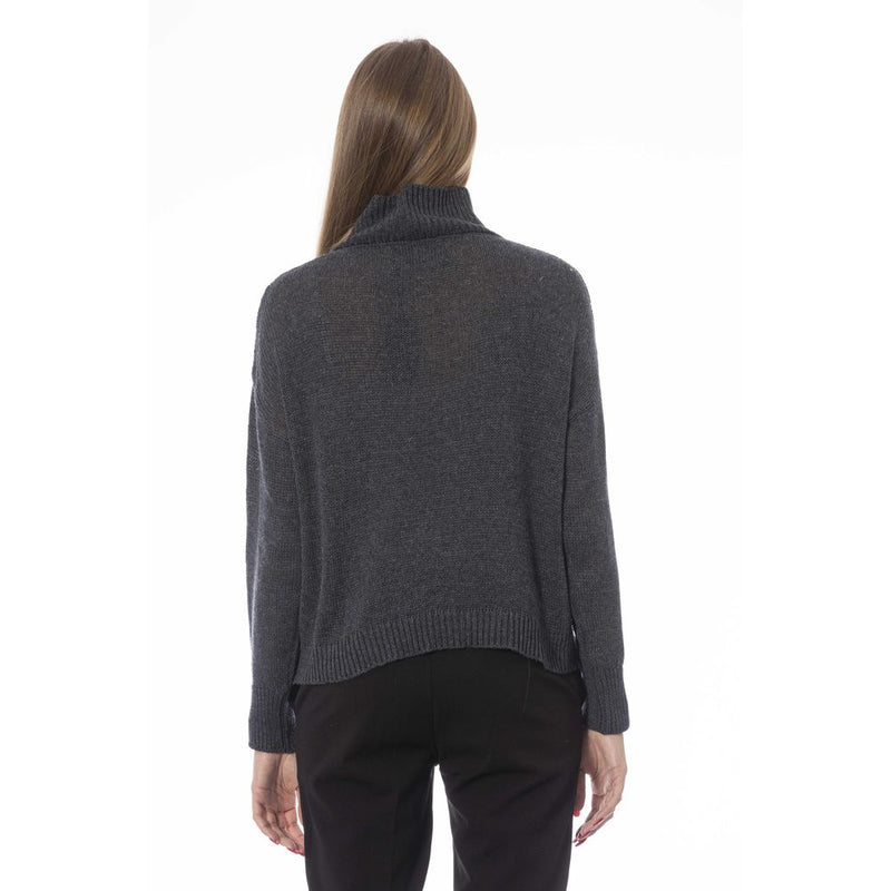 Gray Wool Women Sweater Baldinini Trend