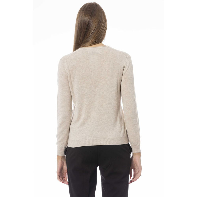 Beige Cashmere Women Sweater Baldinini Trend