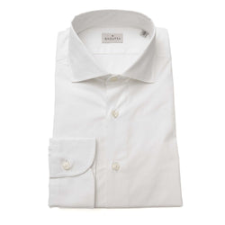 White Cotton Men's Slim Shirt Bagutta