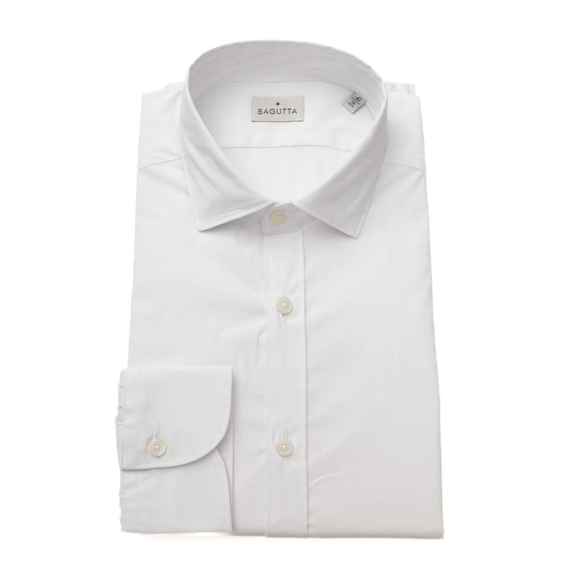 White Cotton Men Shirt Bagutta