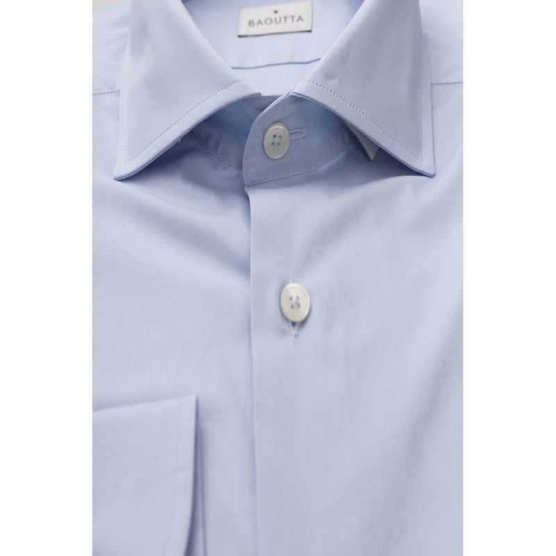 Light Blue Cotton Men Shirt Bagutta