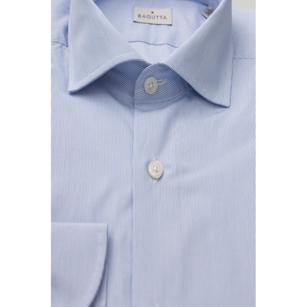 Light Blue Cotton Men Shirt Bagutta