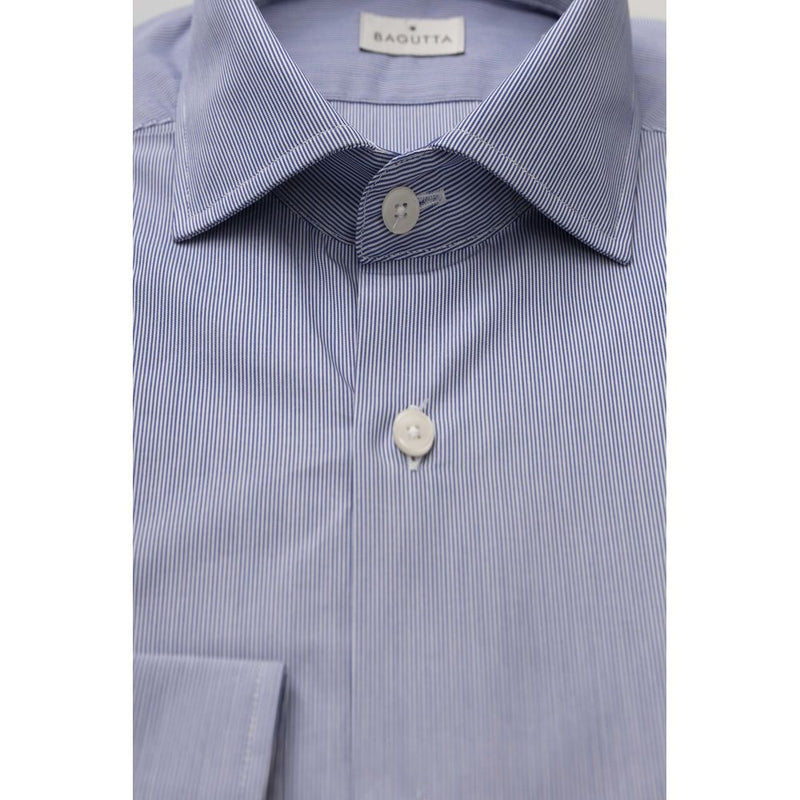 Light Blue Cotton Men Shirt Bagutta